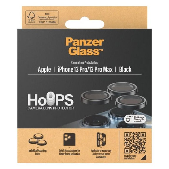 PanzerGlass - Rear Camera Lens Protector Hoops for iPhone 13 Pro a 13 Pro Max, black