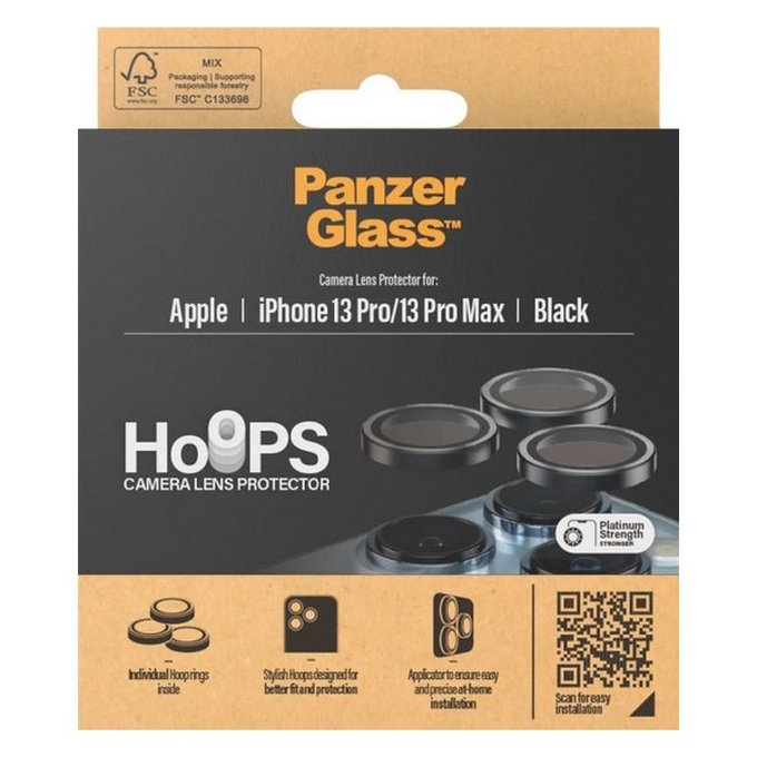 PanzerGlass - Rear Camera Lens Protector Hoops for iPhone 13 Pro a 13 Pro Max, black
