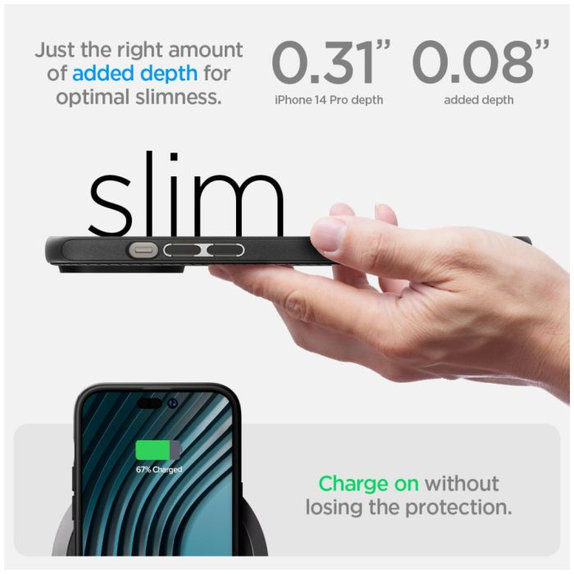 Spigen - Case Mag Armor with MagSafe for iPhone 14 Pro, matte black