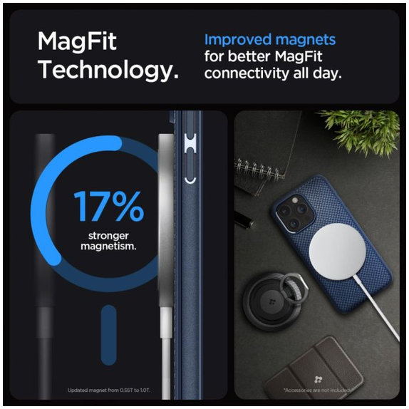 Spigen - Case Mag Armor with MagSafe for iPhone 15 Pro Max, navy blue