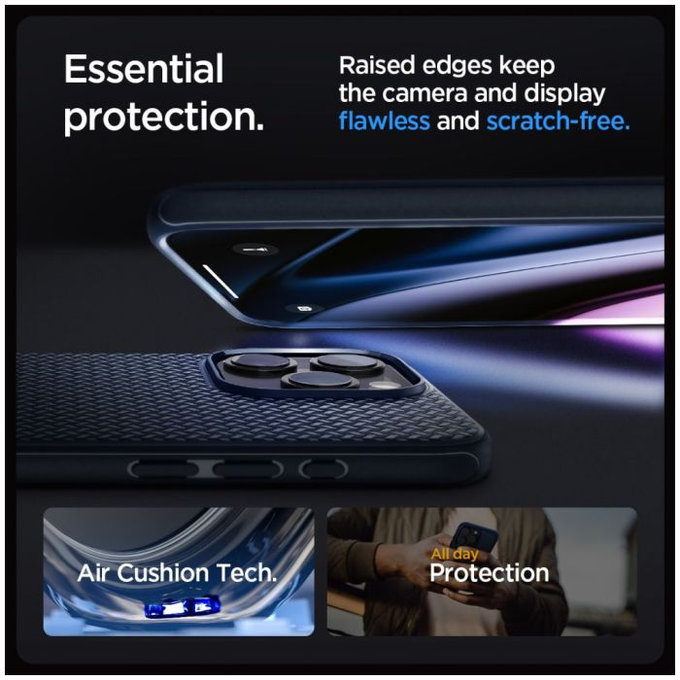 Spigen - Case Mag Armor with MagSafe for iPhone 15 Pro Max, navy blue