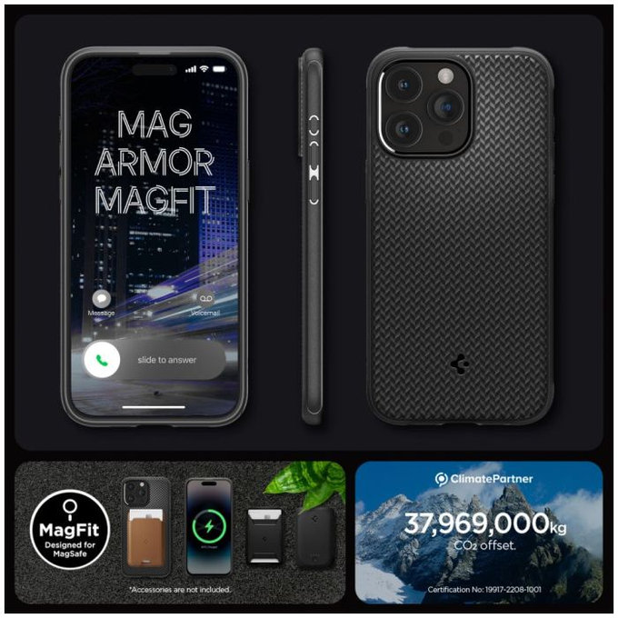 Spigen - Case Mag Armor with MagSafe for iPhone 15 Pro, matte black