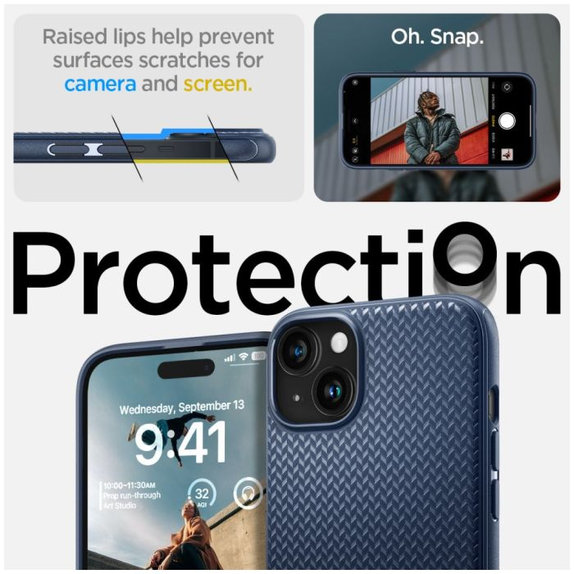 Spigen - Case Mag Armor with MagSafe for iPhone 15, navy blue