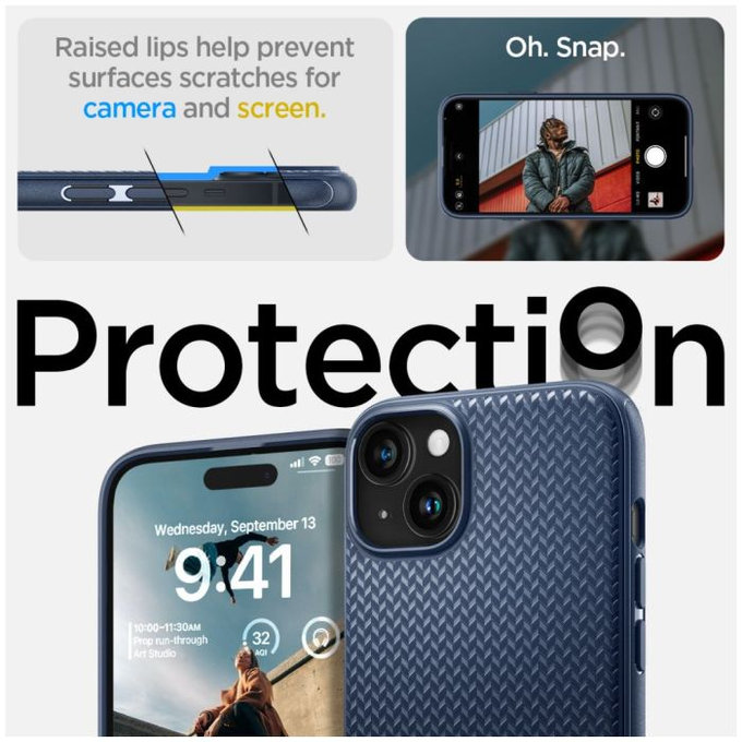 Spigen - Case Mag Armor with MagSafe for iPhone 15, navy blue