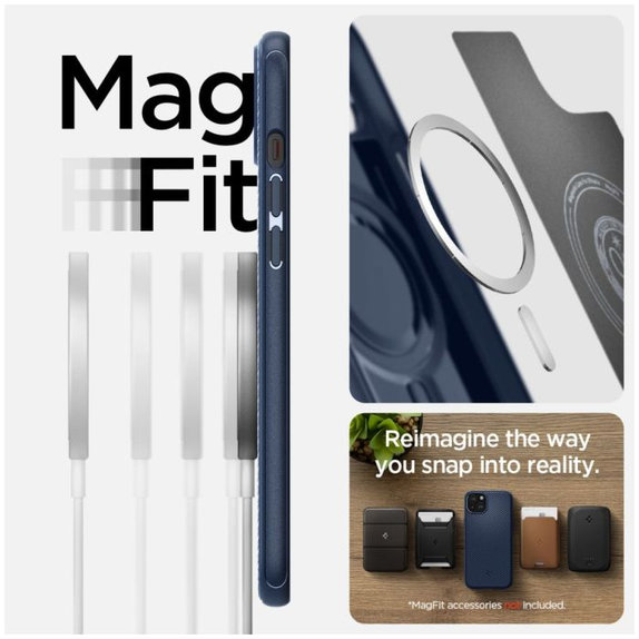 Spigen - Case Mag Armor with MagSafe for iPhone 15, navy blue