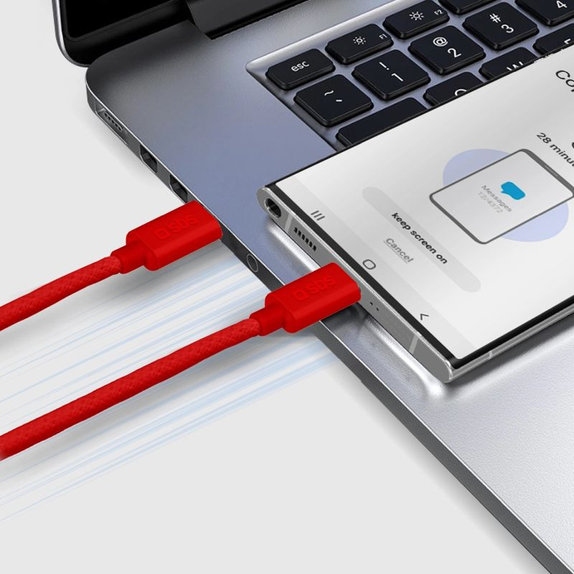 SBS - Cable USB-C/USB-C, 60W, PD, 1.5m, red