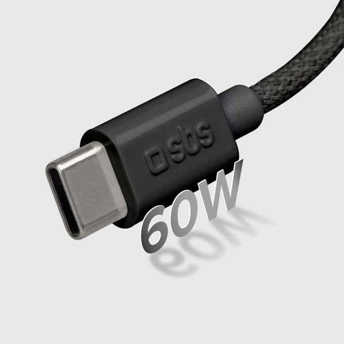 SBS - Cable USB-C/USB-C, 60W, PD, 1.5m, black
