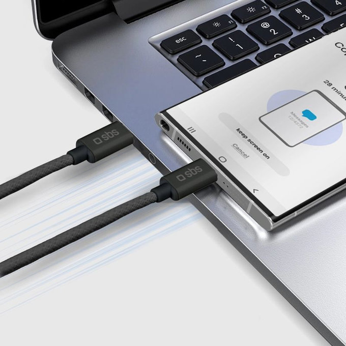 SBS - Cable USB-C/USB-C, 60W, PD, 1.5m, black