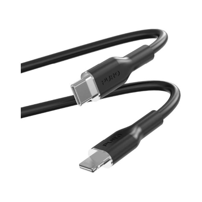 PURO - USB-C Cable / MFI Lightning, 12W, Soft, 1,5 m, black