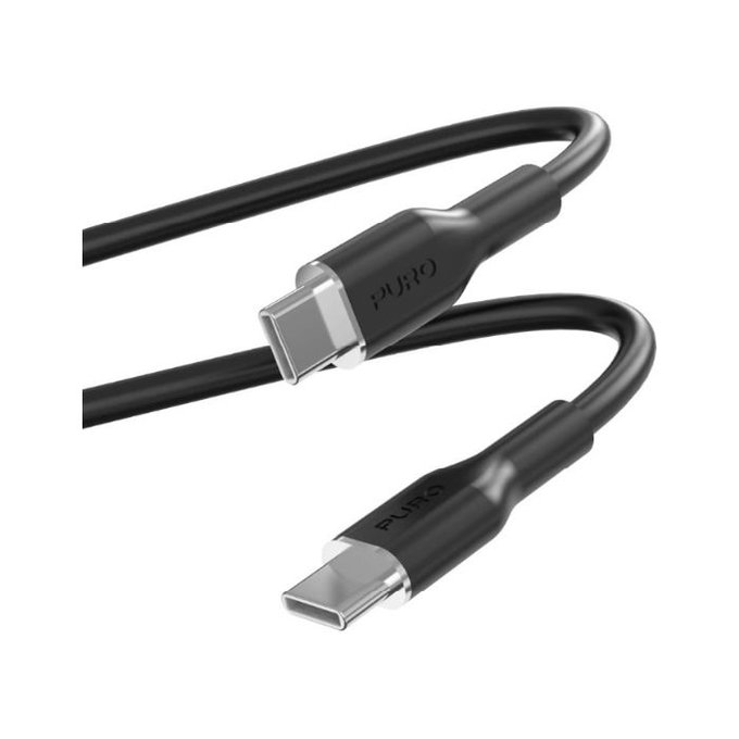 PURO - USB-C Cable / USB-C, 60W, Soft, 1,5 m, black