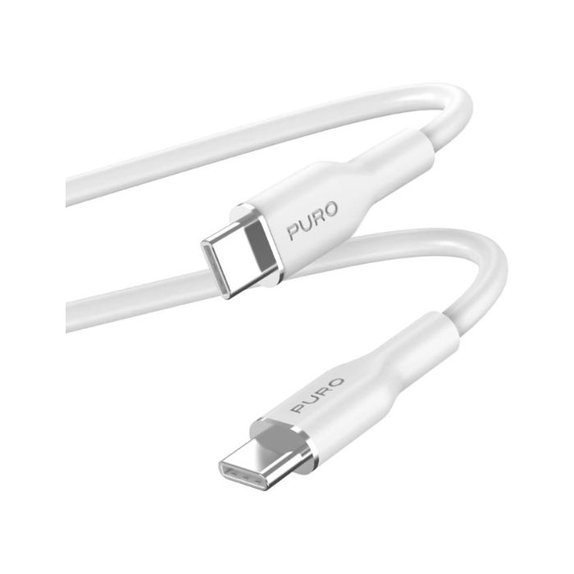 PURO - USB-C Cable / USB-C, 60W, Soft, 1,5 m, white