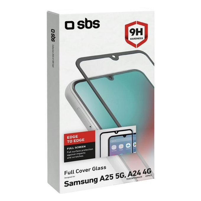 SBS - Tempered Glass Full Cover for Samsung Galaxy A25 5G, black