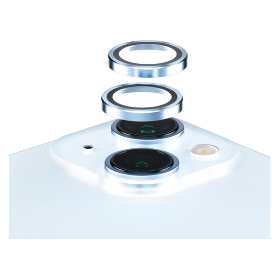 Camera Lens Protector Hoops for iPhone 15/15 Plus, Blue, PanzerGlass