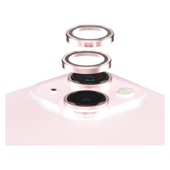 Camera Lens Protector Hoops for iPhone 15/15 Plus, Pink, PanzerGlass
