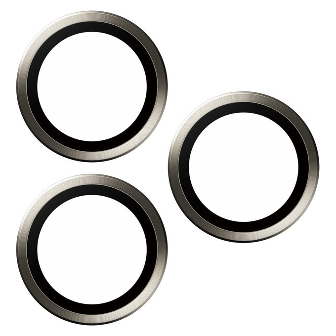 Camera Lens Protector Hoops for iPhone 15 Pro/15 Pro Max, Natural Metal, PanzerGlass