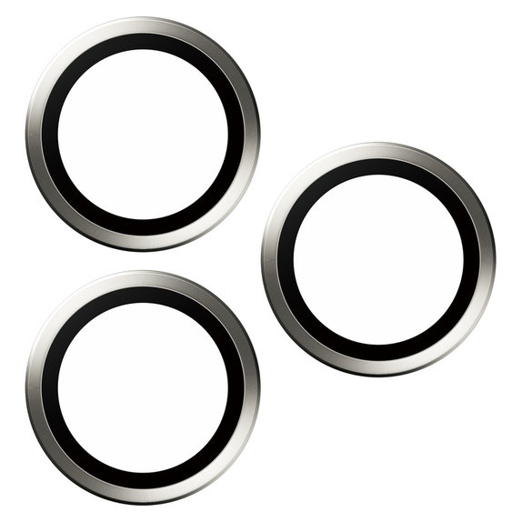 Camera Lens Protector Hoops for iPhone 15 Pro/15 Pro Max, White Titanium, PanzerGlass
