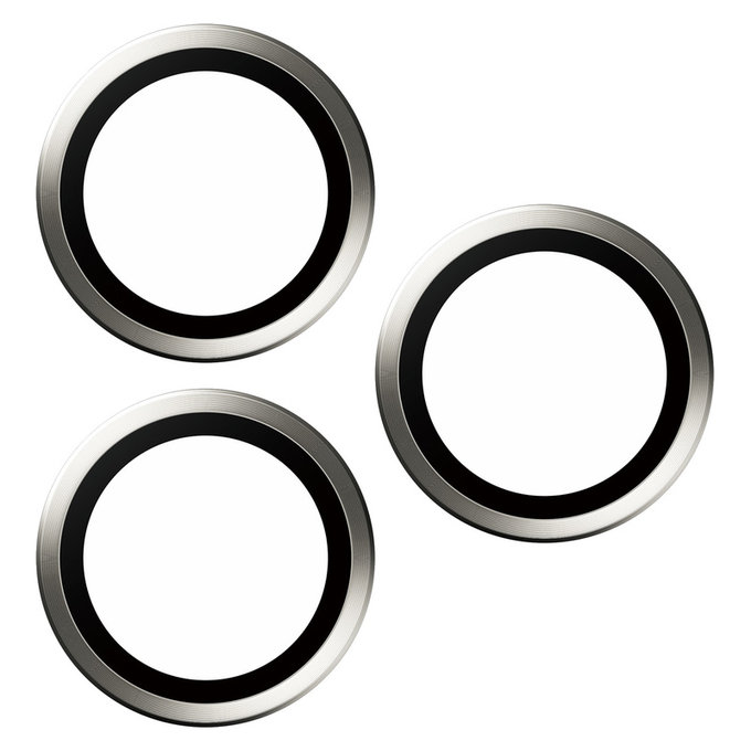 Camera Lens Protector Hoops for iPhone 15 Pro/15 Pro Max, White Titanium, PanzerGlass