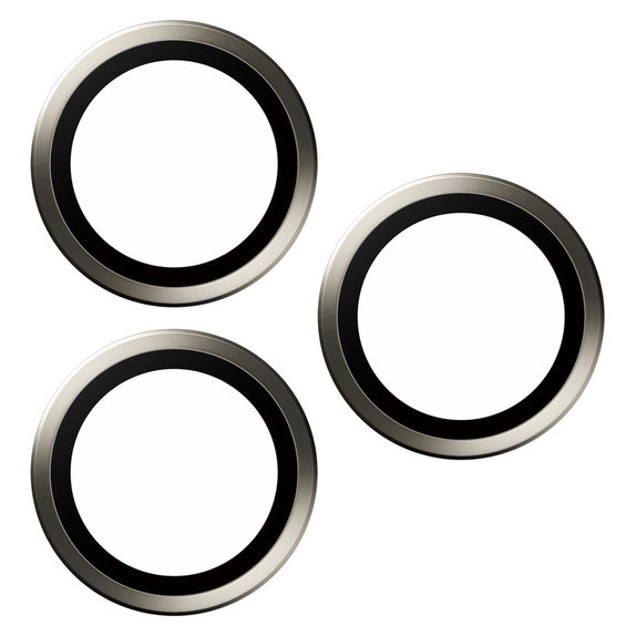 Camera Lens Protector Hoops for iPhone 15 Pro/15 Pro Max, Natural Titanium, PanzerGlass