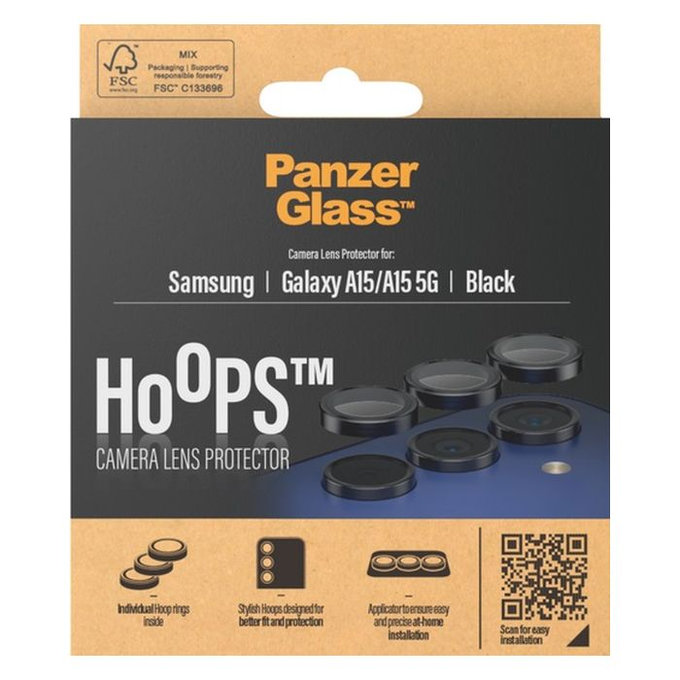 PanzerGlass - Rear Camera Lens Protector Hoops for Samsung Galaxy A15, black
