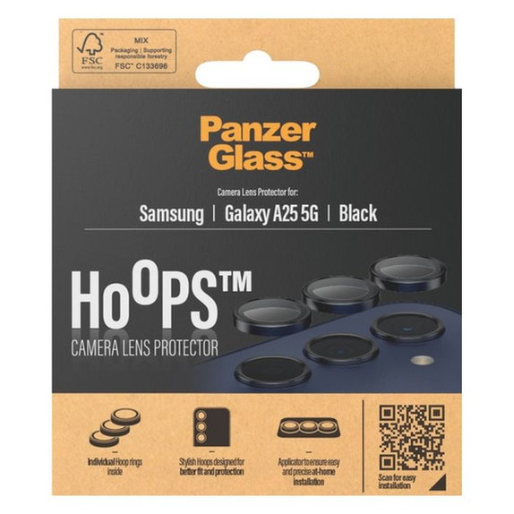 PanzerGlass - Rear Camera Lens Protector Hoops for Samsung Galaxy A25, black