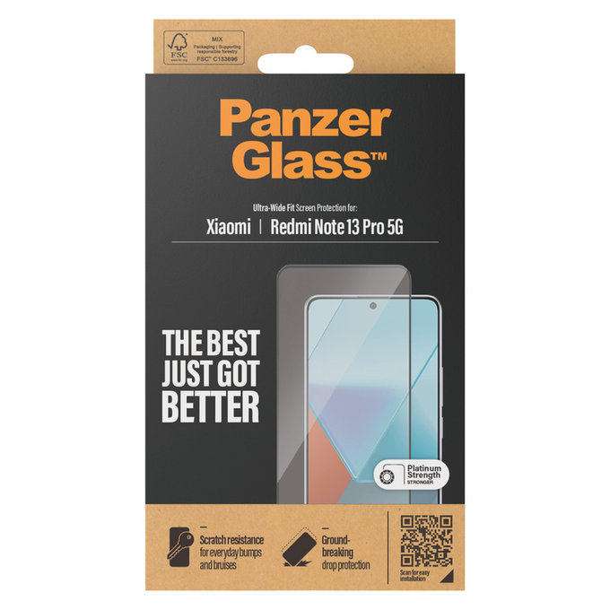 Tempered Glass UWF for Xiaomi Redmi Note 13 Pro 5G, Black, PanzerGlass
