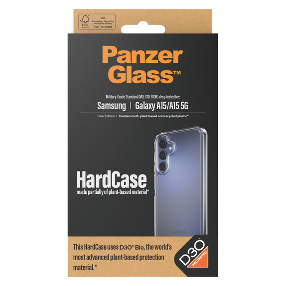 Case HardCase D3O for Samsung Galaxy A15/A15 5G, Transparent, PanzerGlass