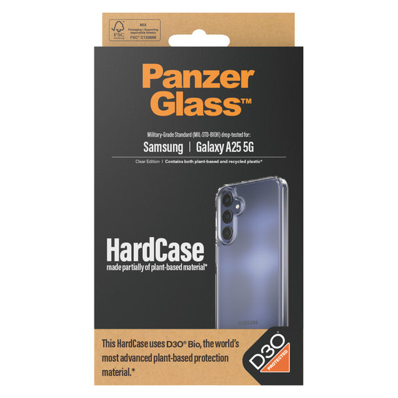 Case HardCase D3O for Samsung Galaxy A25 5G, Transparent, PanzerGlass