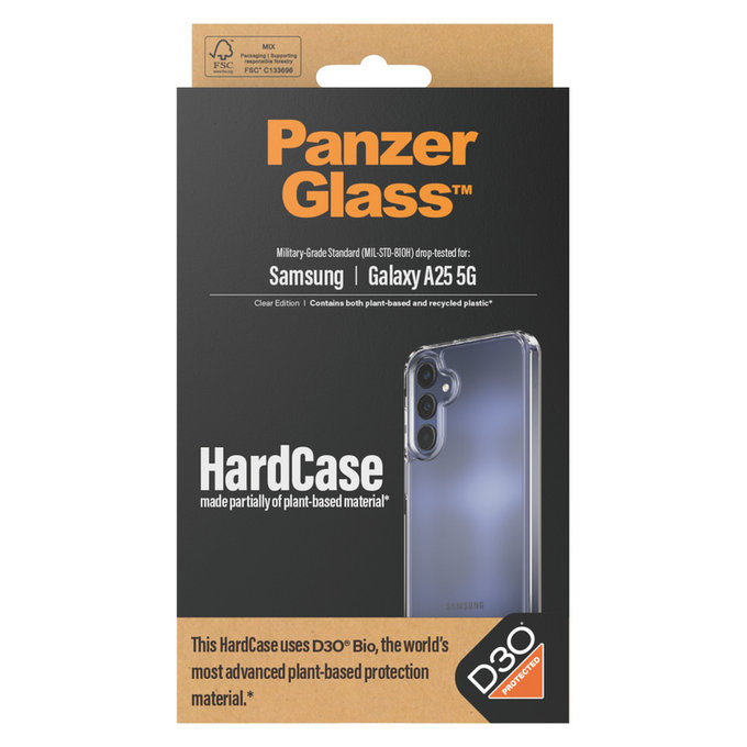 Case HardCase D3O for Samsung Galaxy A25 5G, Transparent, PanzerGlass