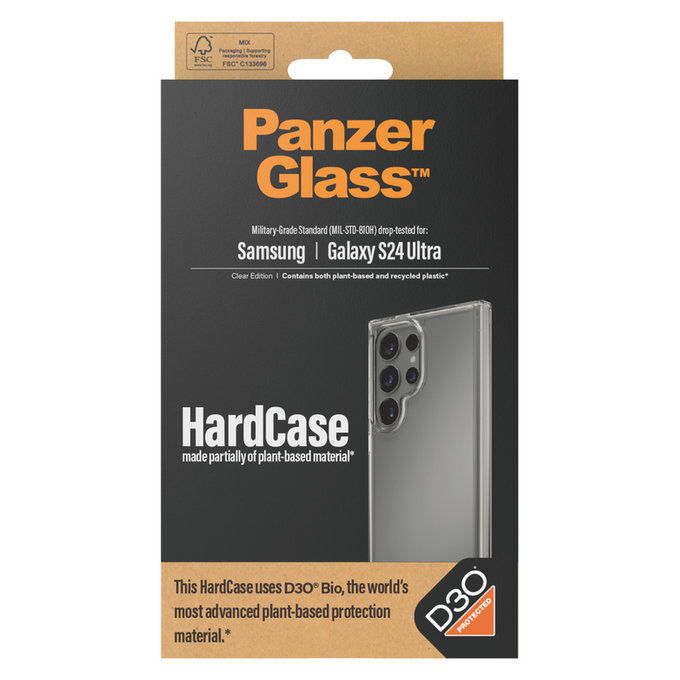 Case HardCase D3O for Samsung Galaxy S24 Ultra, Transparent, PanzerGlass