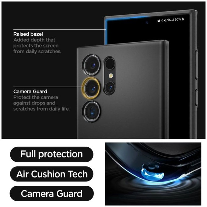 Spigen - Case Thin Fit for Samsung Galaxy S24 Ultra, black
