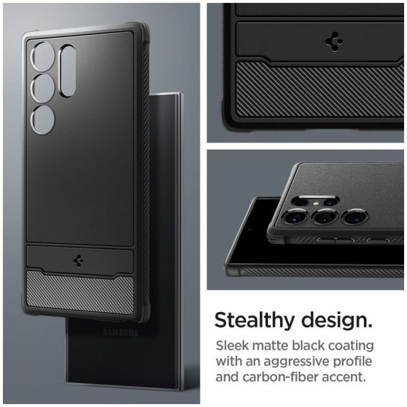 Spigen - Case Rugged Armor for Samsung Galaxy S24 Ultra, Matte Black