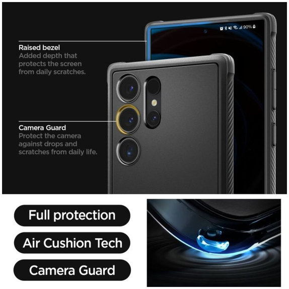 Spigen - Case Rugged Armor for Samsung Galaxy S24 Ultra, Matte Black