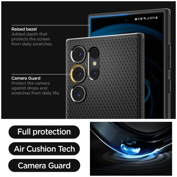 Spigen - Case Liquid Air for Samsung Galaxy S24 Ultra, Matte Black