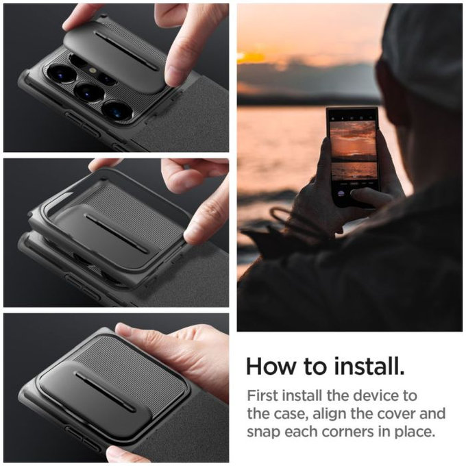 Spigen - Case Optik Armor for Samsung Galaxy S24 Ultra, black