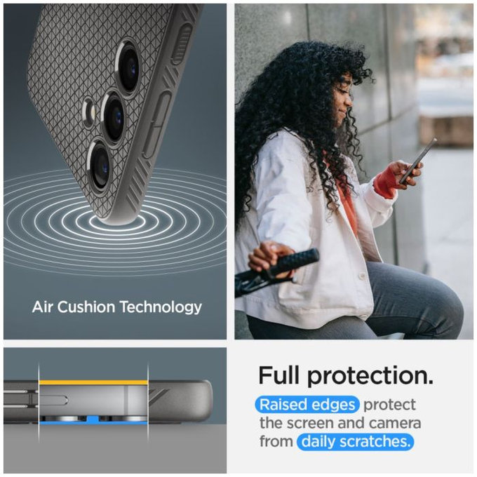 Spigen - Case Liquid Air for Samsung Galaxy S24, Granite Gray