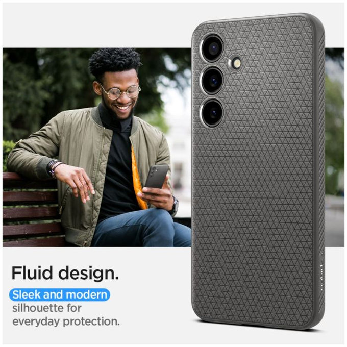Spigen - Case Liquid Air for Samsung Galaxy S24, Granite Gray