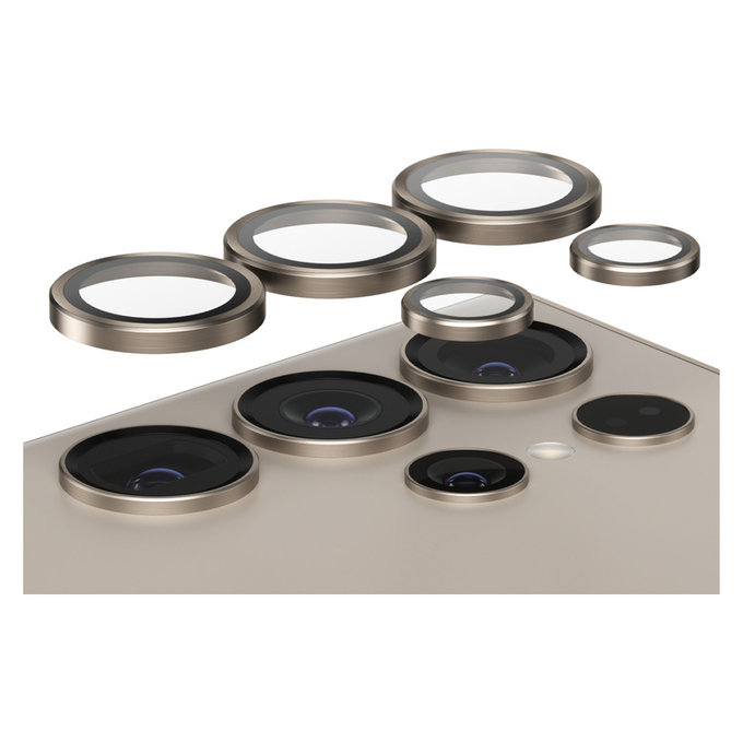Camera Lens Protector Hoops for Samsung Galaxy S24 Ultra, Gray, PanzerGlass