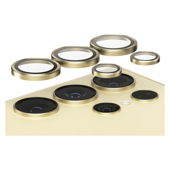 Camera Lens Protector Hoops for Samsung Galaxy S24 Ultra, Yellow, PanzerGlass