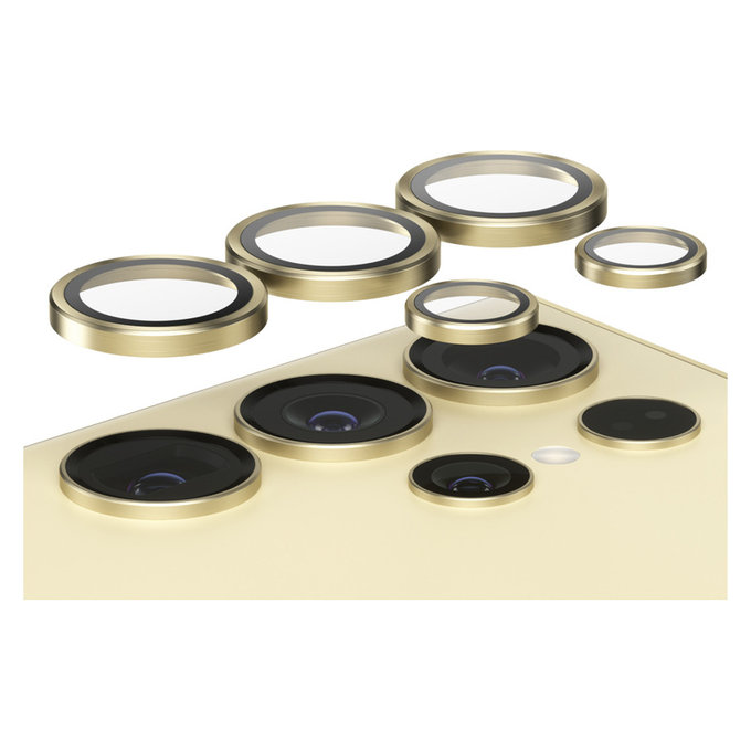 Camera Lens Protector Hoops for Samsung Galaxy S24 Ultra, Yellow, PanzerGlass