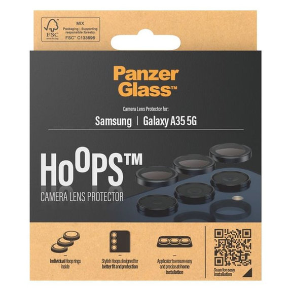PanzerGlass - Rear Camera Lens Protector Hoops for Samsung Galaxy A35, black