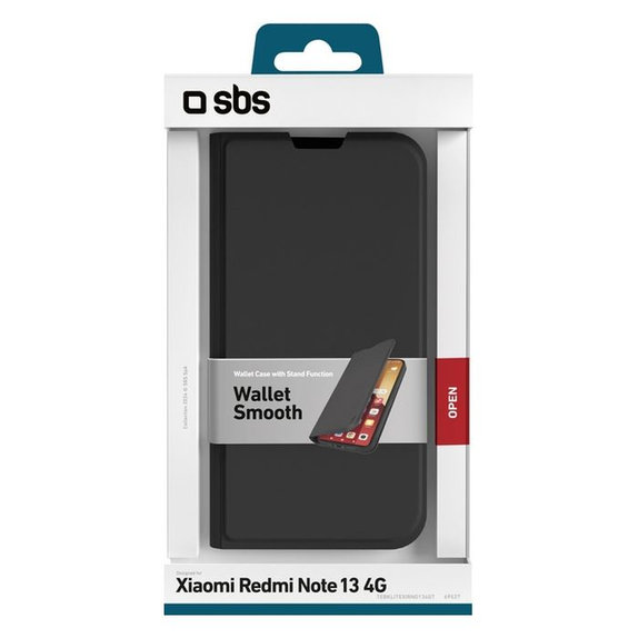 SBS - Case Book Wallet Lite for Xiaomi Redmi Note 13 4G, black