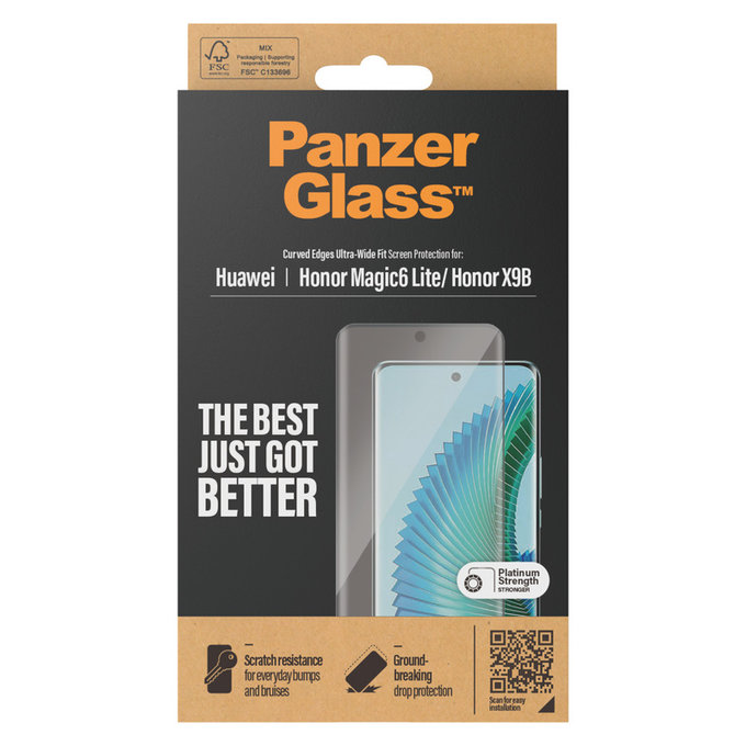 Tempered Glass UWF for Honor Magic6 Lite, Black, PanzerGlass