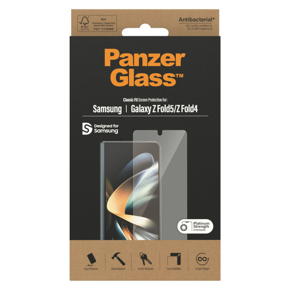 Tempered Glass AB for Samsung Galaxy Z Fold5/Z Fold4, Clear, PanzerGlass