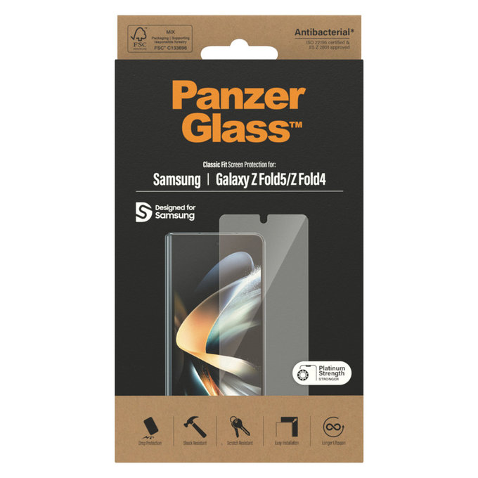 Tempered Glass AB for Samsung Galaxy Z Fold5/Z Fold4, Clear, PanzerGlass