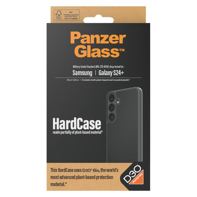Case HardCase D3O for Samsung Galaxy S24+, Black, PanzerGlass
