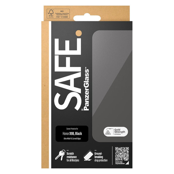 Tempered Glass UWF for Honor Magic6 Lite, Black, SAFE by PanzerGlass