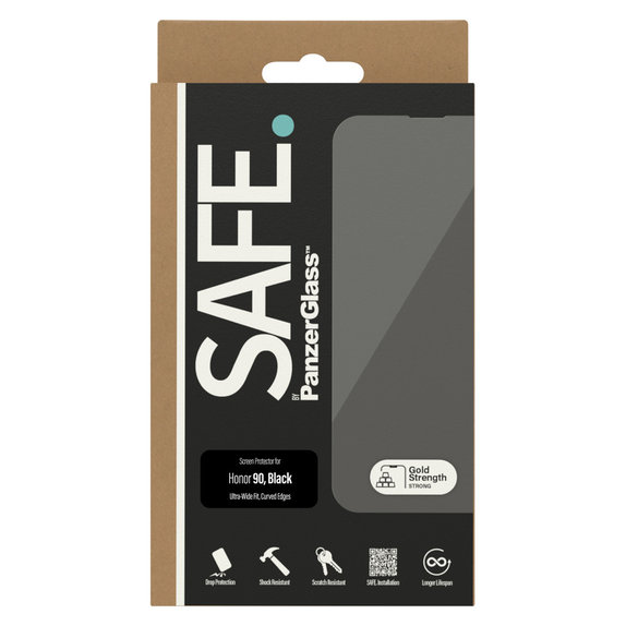 Tempered Glass UWF for Honor 90, Black, SAFE by PanzerGlass