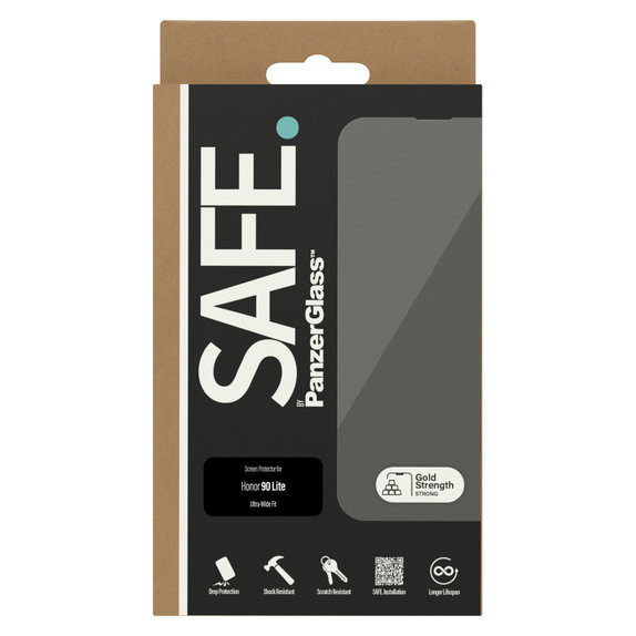 Tempered Glass UWF for Honor 90 Lite, Black, SAFE by PanzerGlass