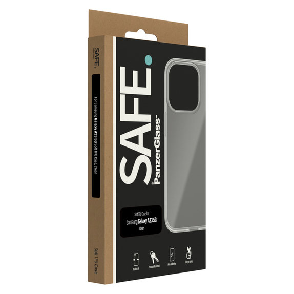 Case TPU for Samsung Galaxy A33 5G, Transparent, SAFE by PanzerGlass