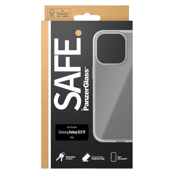 Case TPU for Samsung Galaxy S23 FE, Transparent, SAFE by PanzerGlass